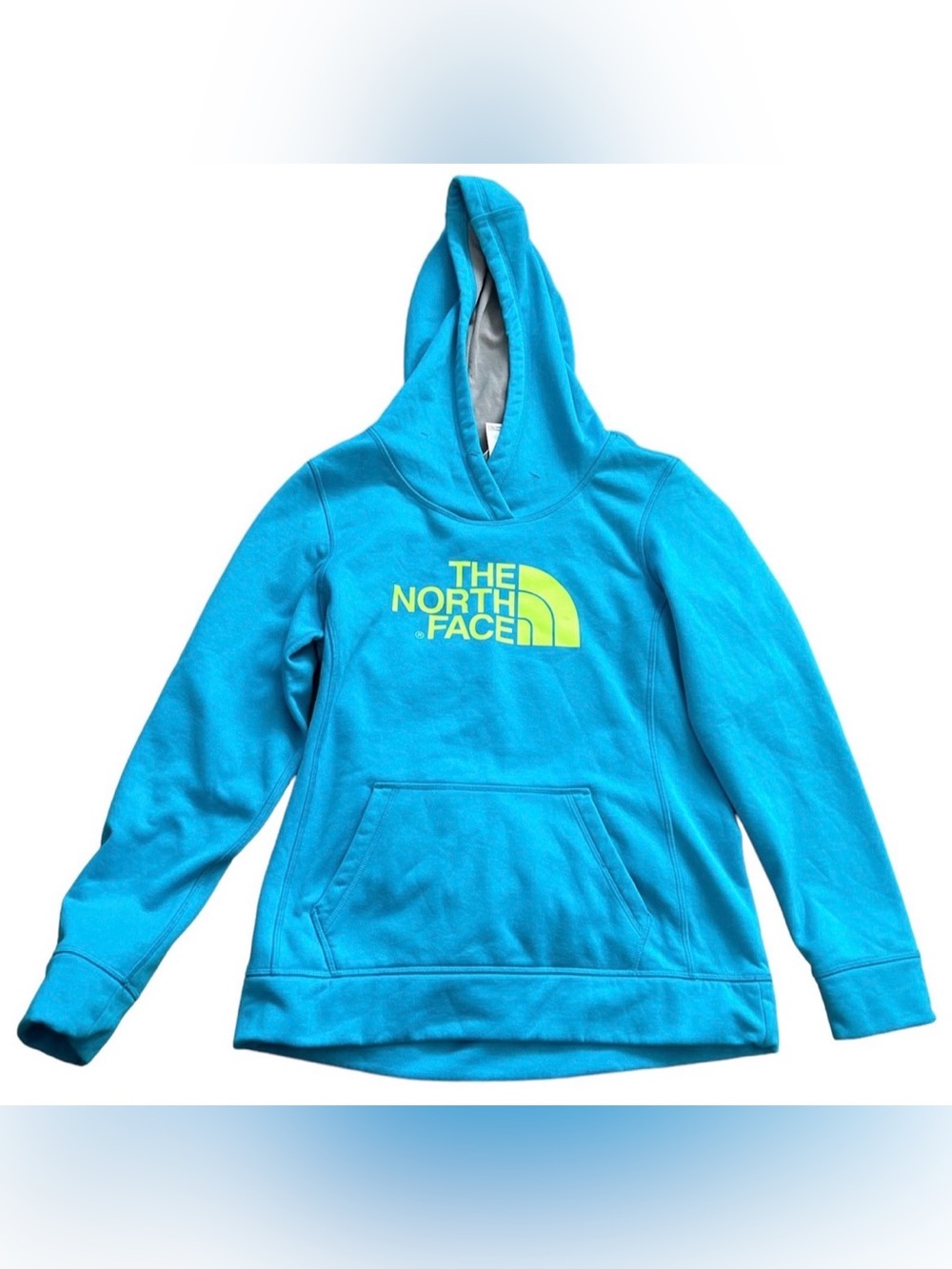 The North Face Half Dome Hoodie Medium Bright Blue Neon Yellow Logo Pullover